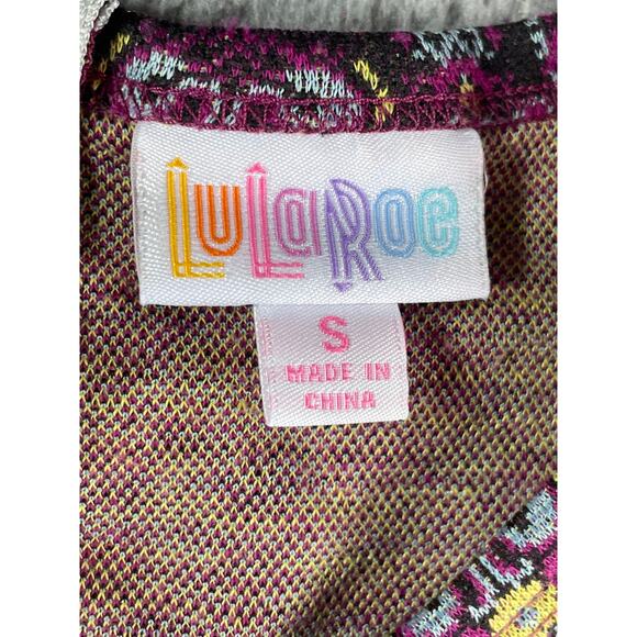 LuLaRoe Amelia Dress Womens Small Purple Floral Geometric Knee Length Pockets - Picture 2 of 7